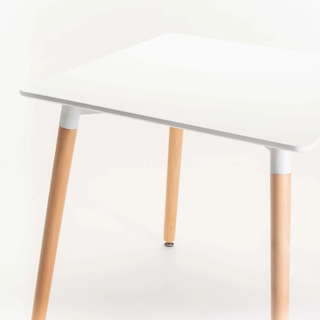 BETTY WOODEN LEG DINING TABLE 80 x 80 CM (4 SEATER) - WHITE