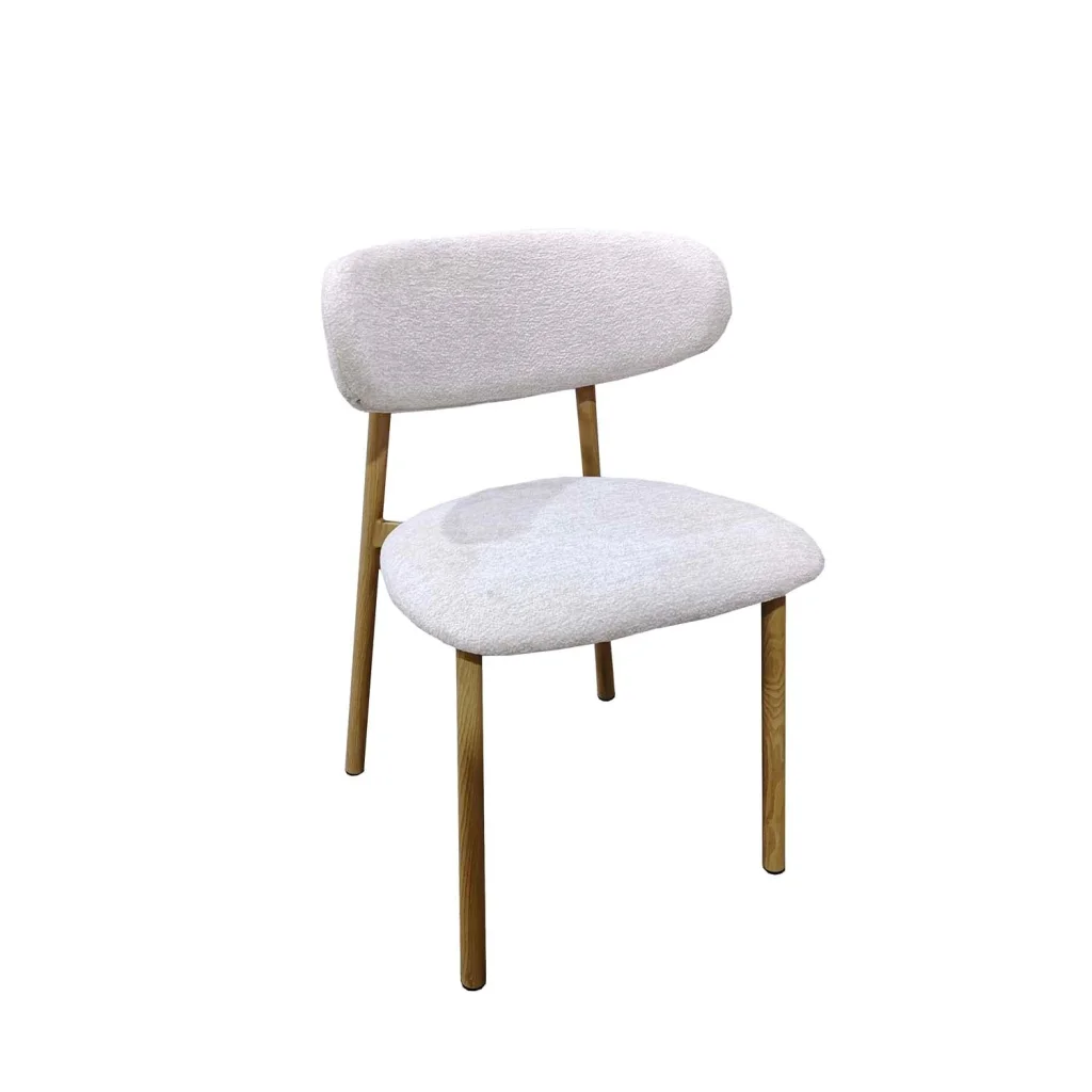 JOSIE FABRIC DINING CHAIR - CREAM / NATURAL