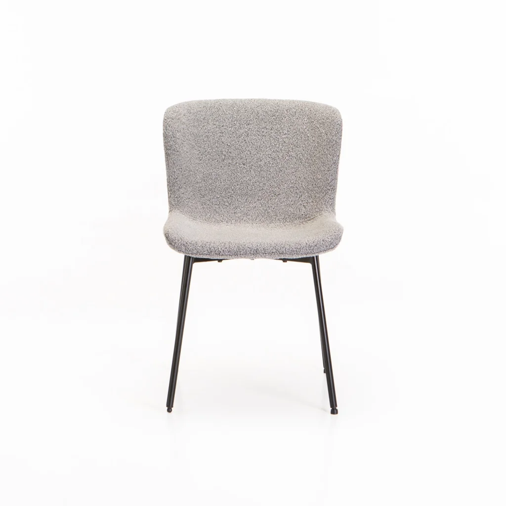 INDIE BOUCLÉ FABRIC DINING CHAIR - GREY