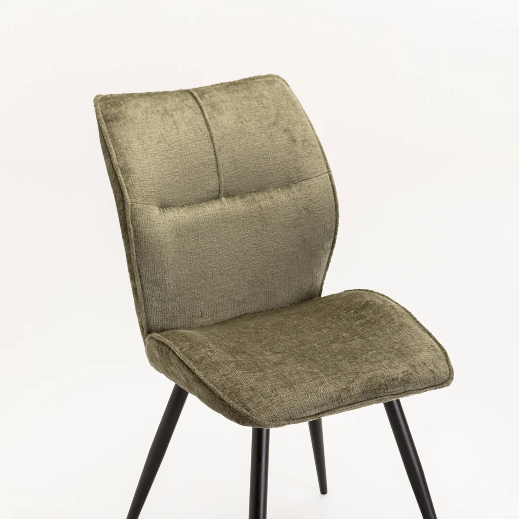 ROSA FABRIC DINING CHAIR - GREEN