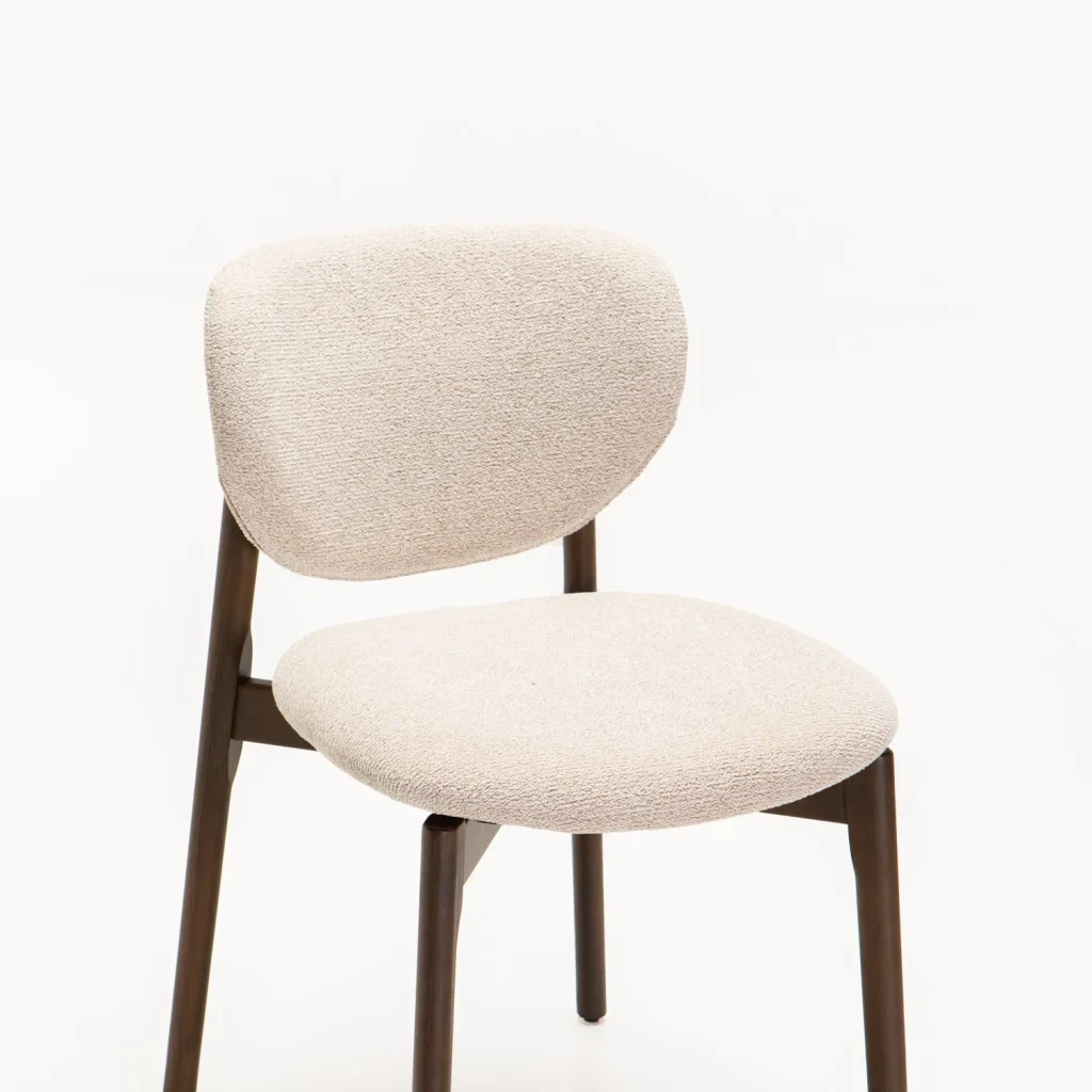 VIOLA WOODEN DINING CHAIR TEXTURED OATMEAL - WALNUT LEG