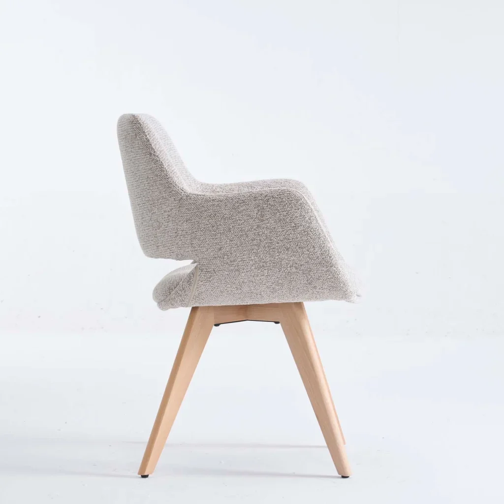 KIARA WOODEN DINING CHAIR - SPECKLED OATMEAL