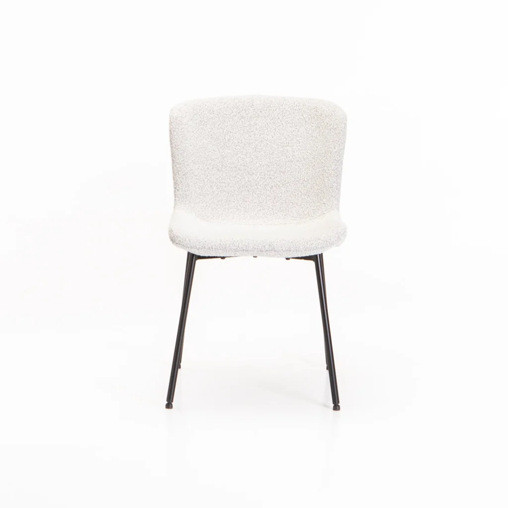 INDIE BOUCLÉ FABRIC DINING CHAIR - CREAM