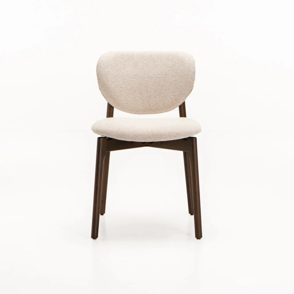 VIOLA WOODEN DINING CHAIR TEXTURED OATMEAL - WALNUT LEG