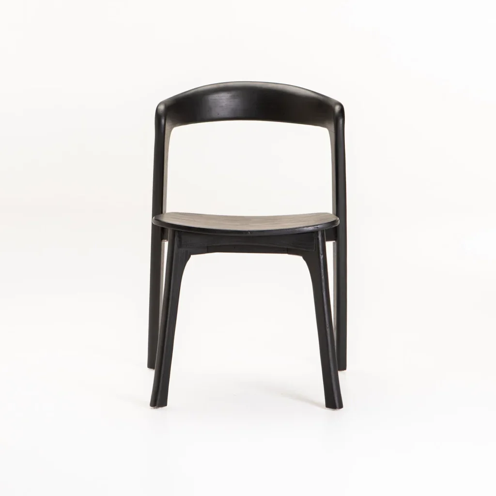 ZARA SOLID WOOD DINING CHAIR - BLACK