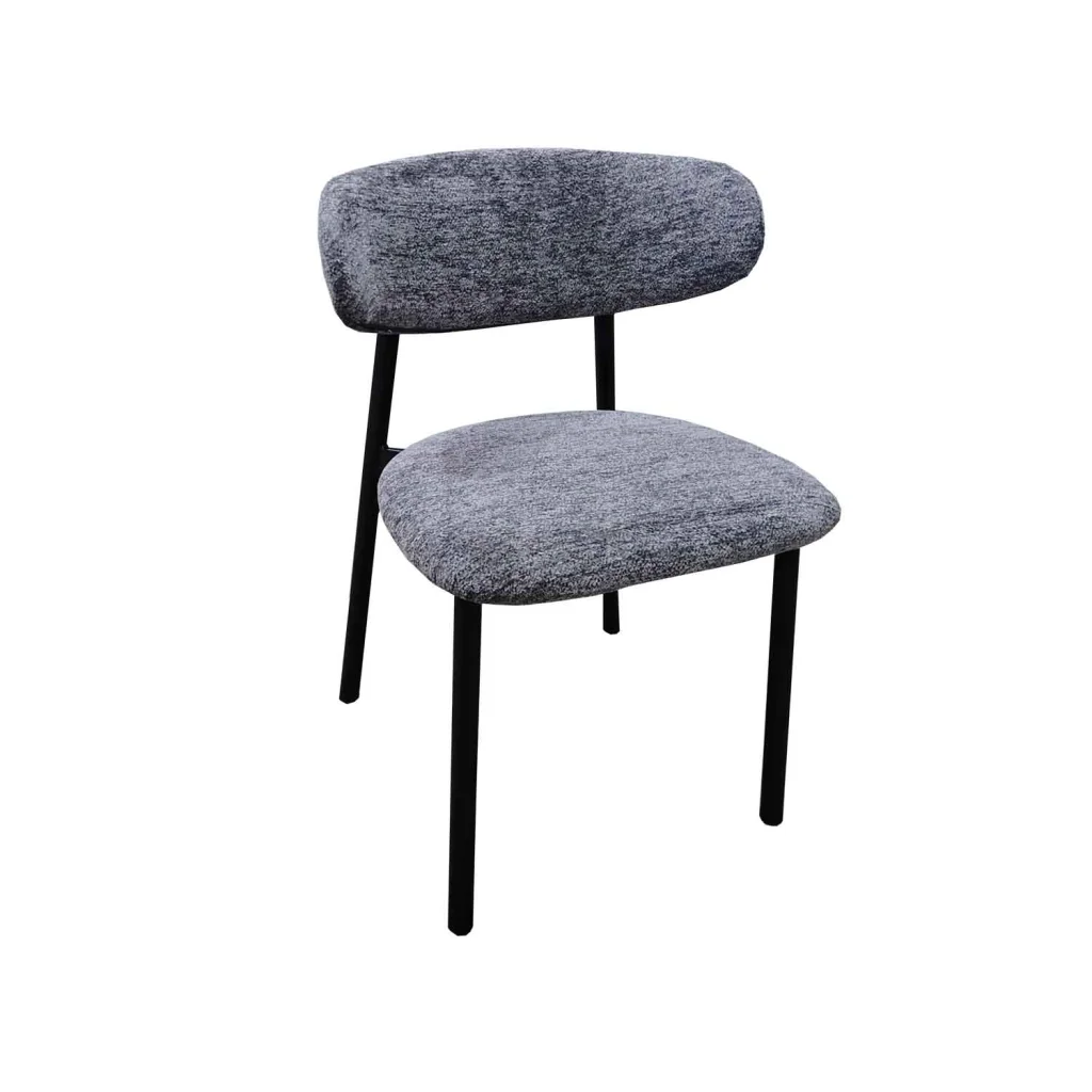 JOSIE FABRIC DINING CHAIR - GREY/ BLACK
