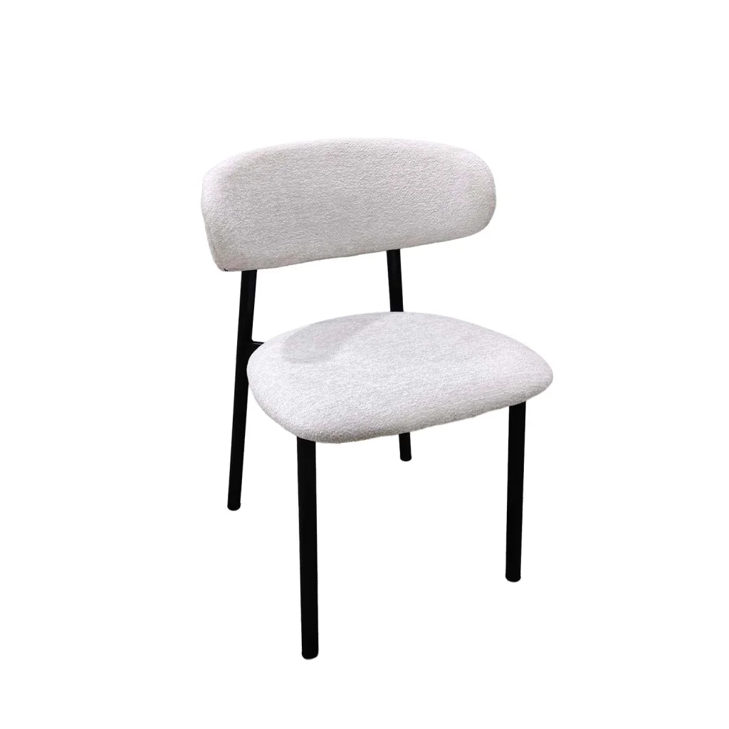 JOSIE FABRIC DINING CHAIR - CREAM / BLACK
