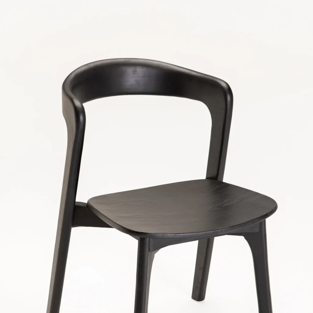 ZARA SOLID WOOD DINING CHAIR - BLACK