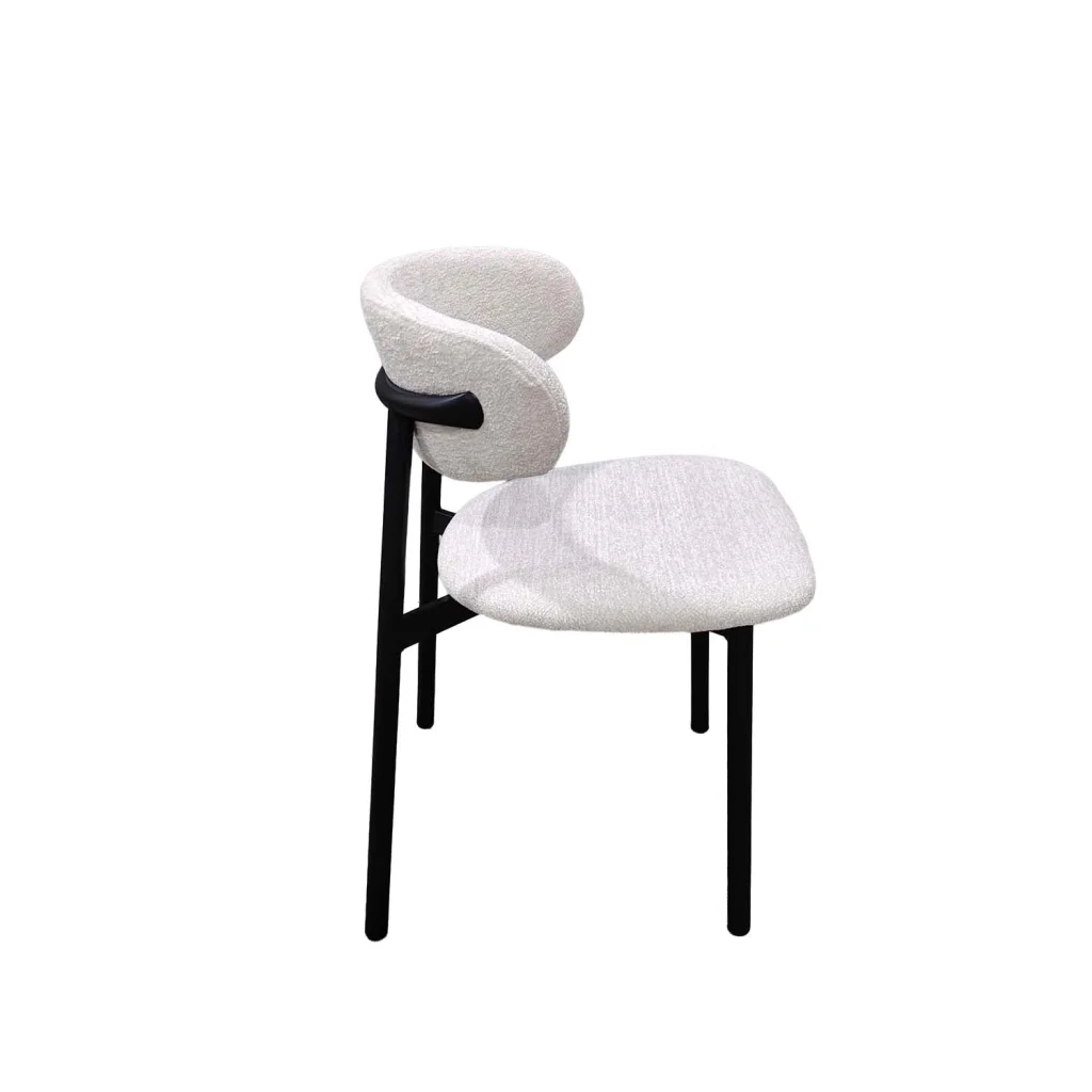 JOSIE FABRIC DINING CHAIR - CREAM / BLACK