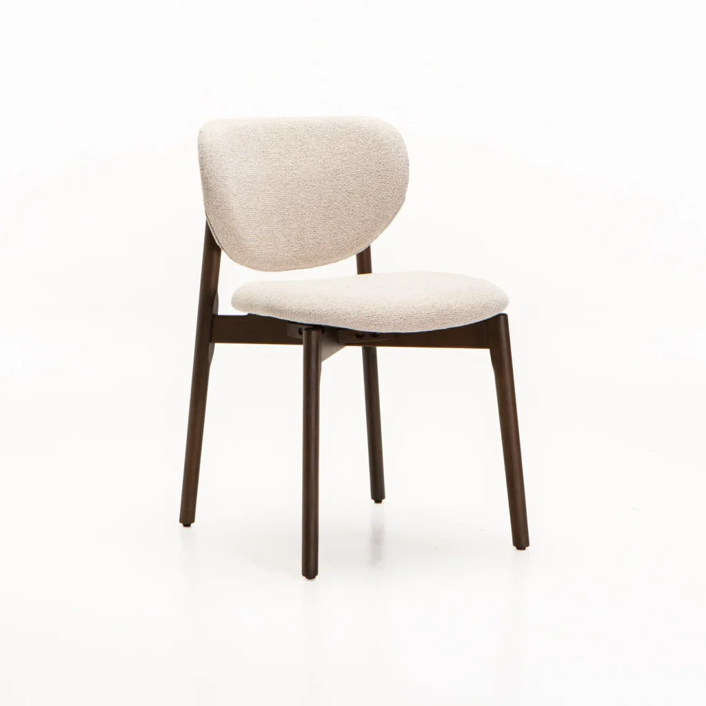 VIOLA WOODEN DINING CHAIR TEXTURED OATMEAL - WALNUT LEG