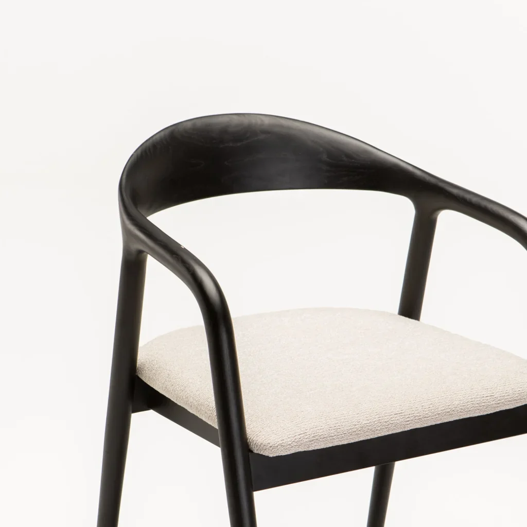 ALINA WOODEN DINING CHAIR - BLACK