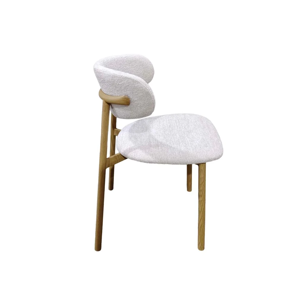 JOSIE FABRIC DINING CHAIR - CREAM / NATURAL