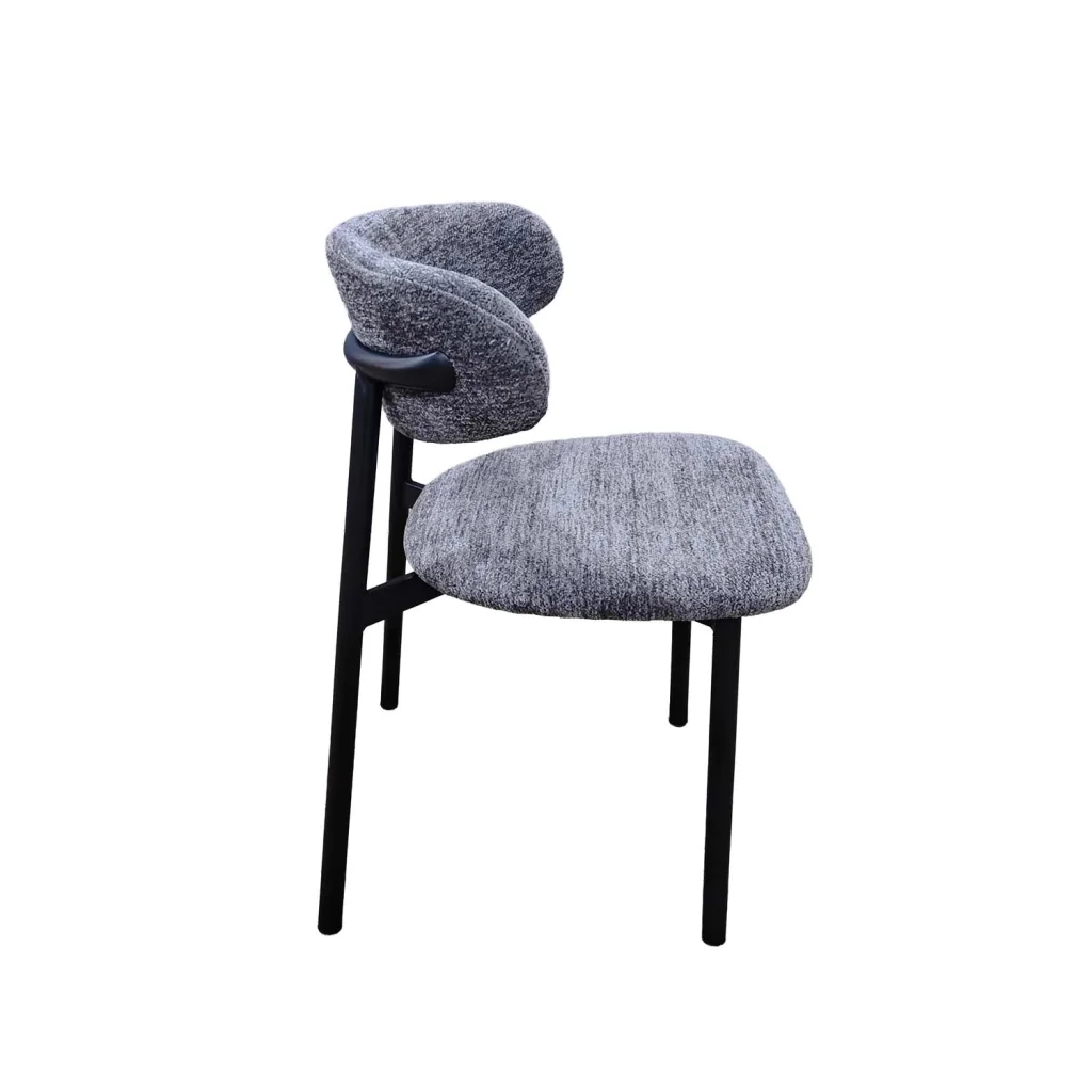 JOSIE FABRIC DINING CHAIR - GREY/ BLACK