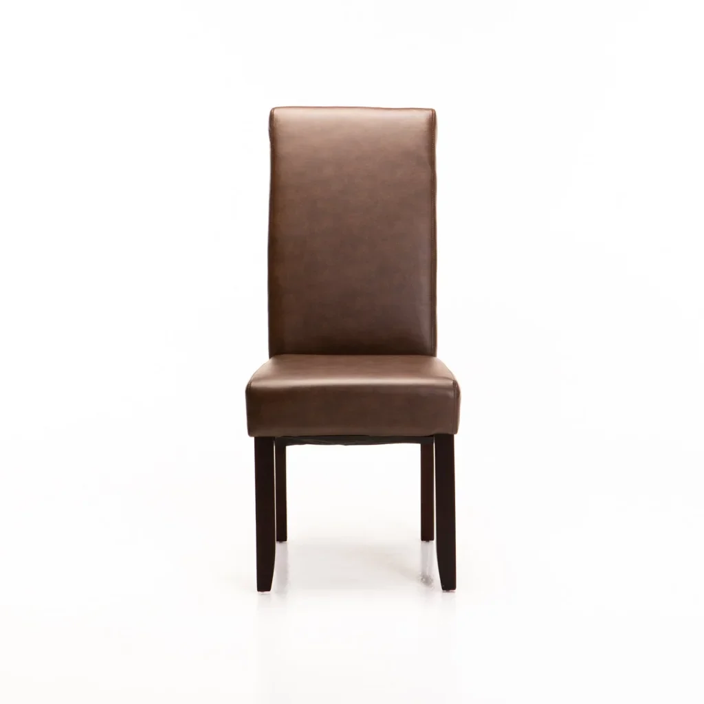 REX LEATHER TOUCH DINING CHAIR - LITCHI BROWN