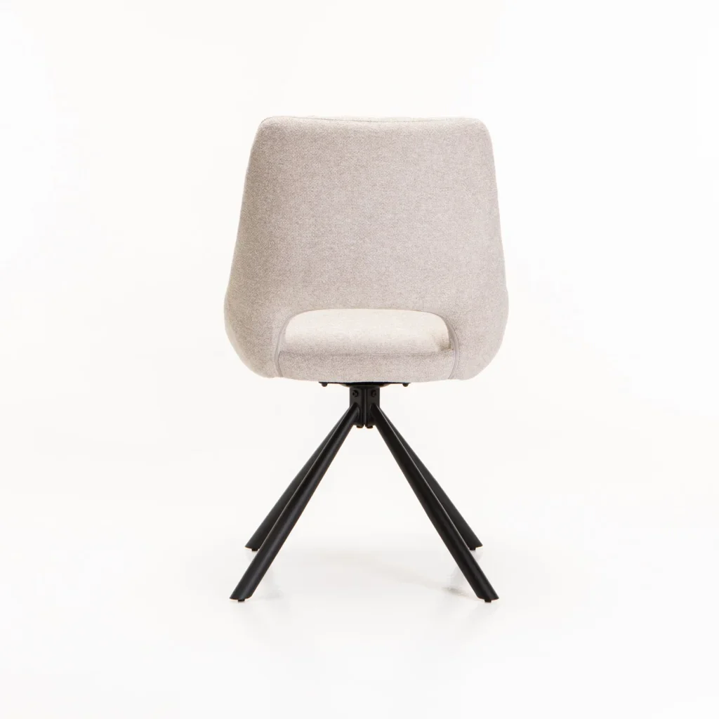PRATO FABRIC SWIVEL DINING CHAIR - CREAM