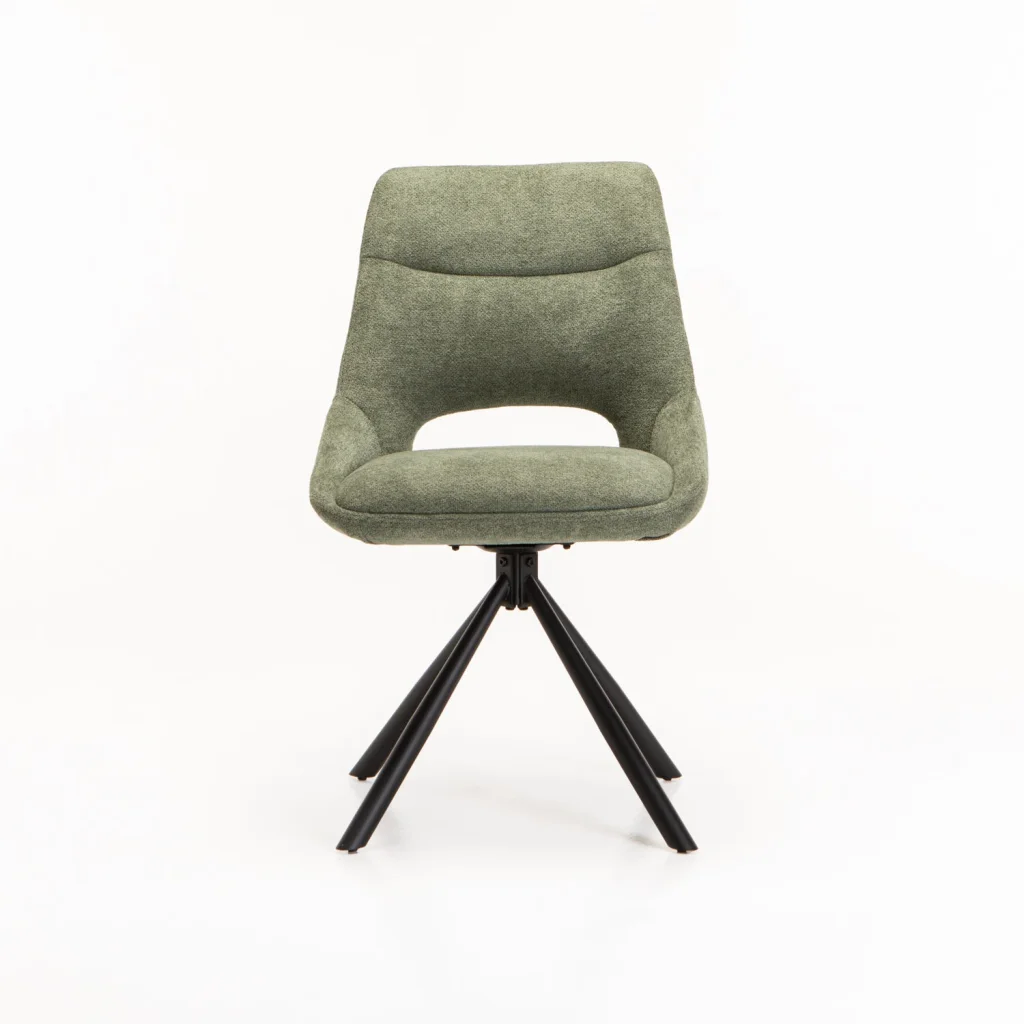 PRATO FABRIC SWIVEL DINING CHAIR - GREEN