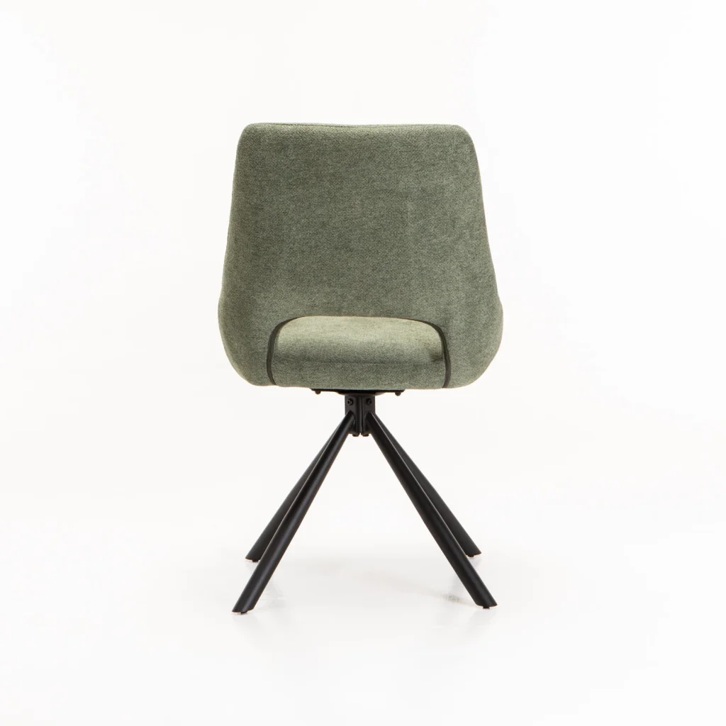 PRATO FABRIC SWIVEL DINING CHAIR - GREEN