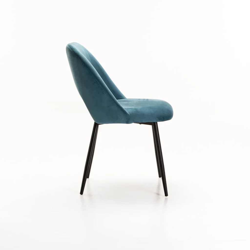 SADIE VELVET DINING CHAIR - PETROL BLUE