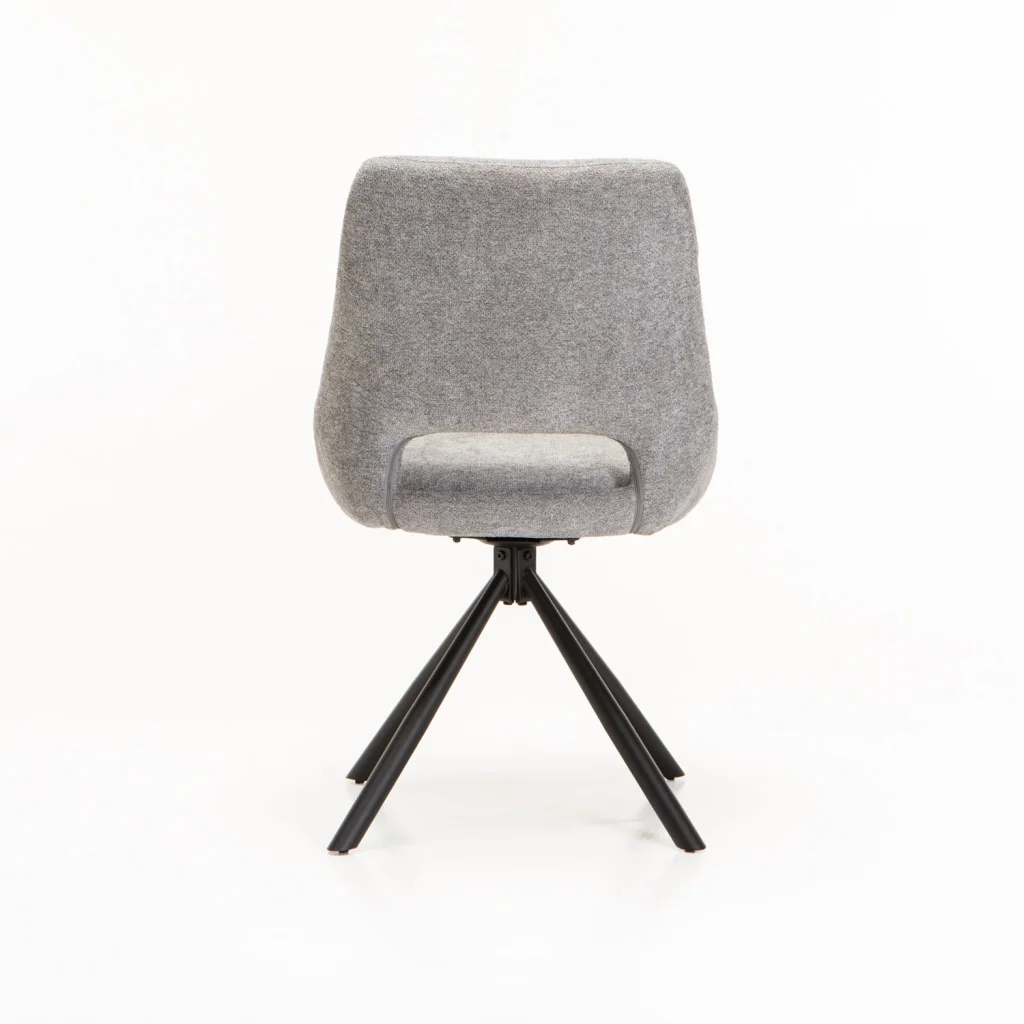 PRATO FABRIC SWIVEL DINING CHAIR - GREY