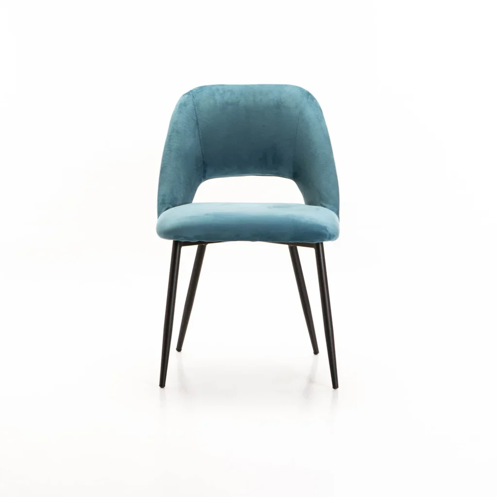 SADIE VELVET DINING CHAIR - PETROL BLUE