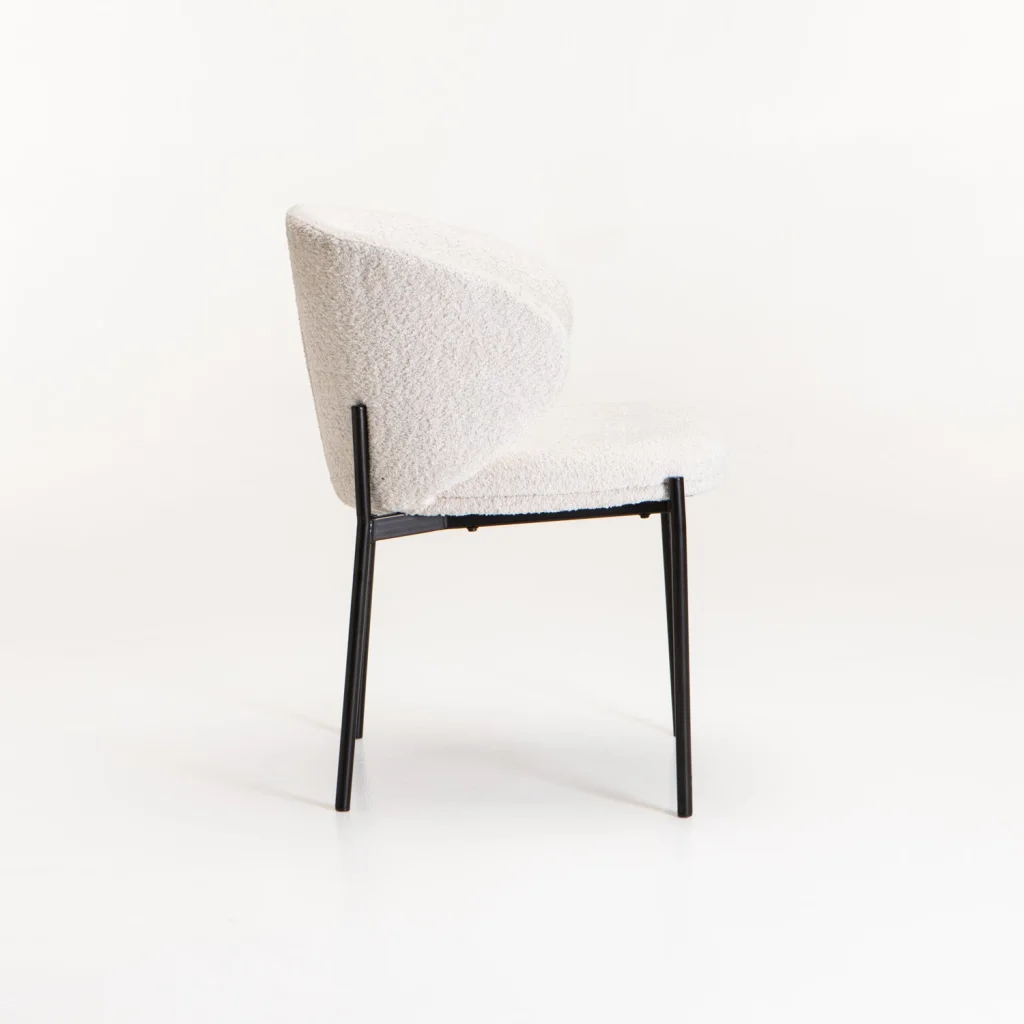 PHOEBE FABRIC DINING CHAIR - CREAM