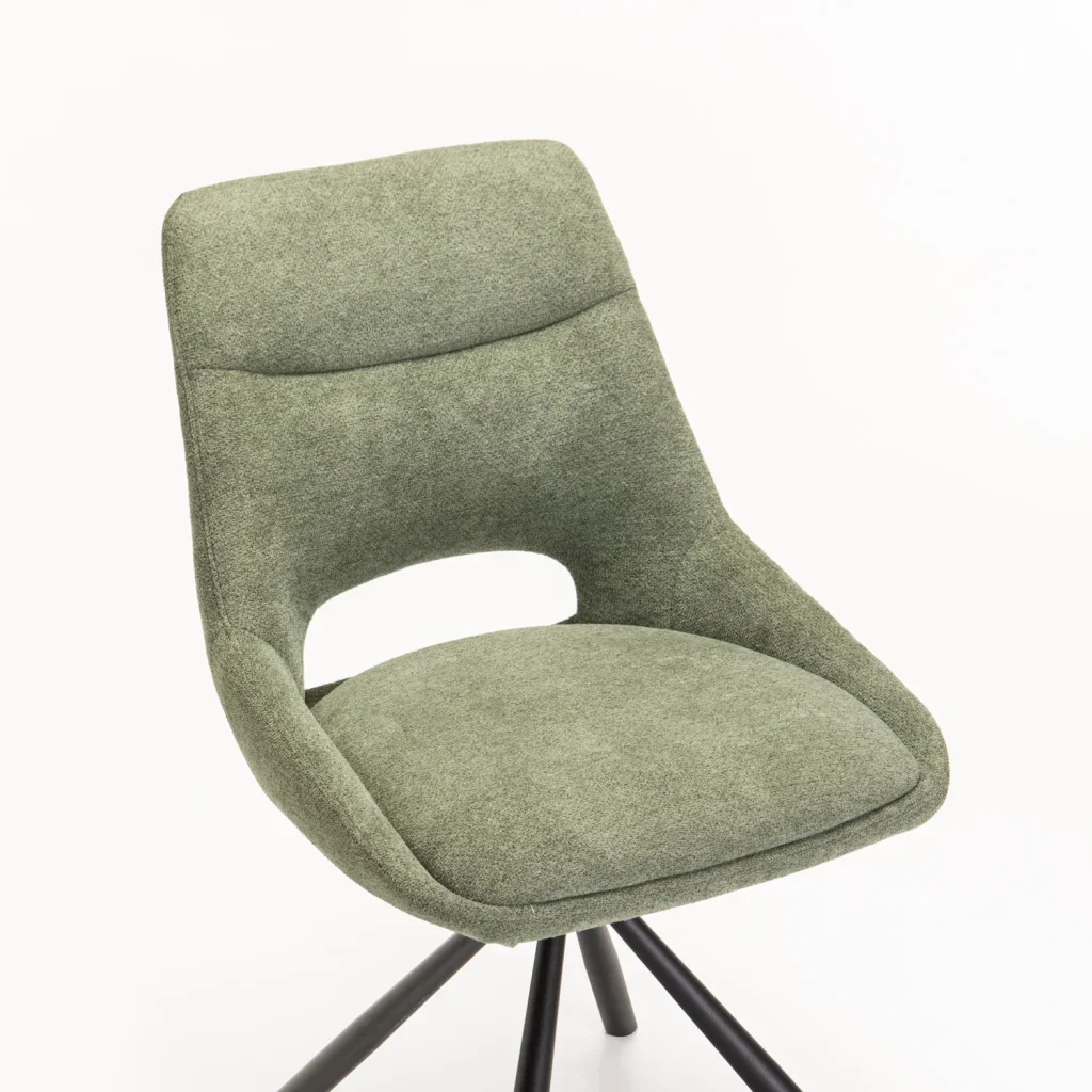PRATO FABRIC SWIVEL DINING CHAIR - GREEN