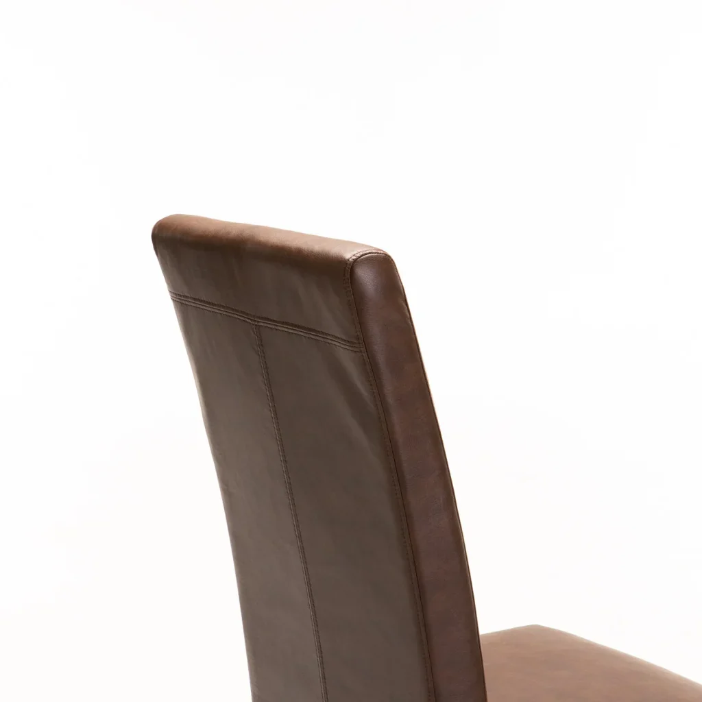 REX LEATHER TOUCH DINING CHAIR - LITCHI BROWN