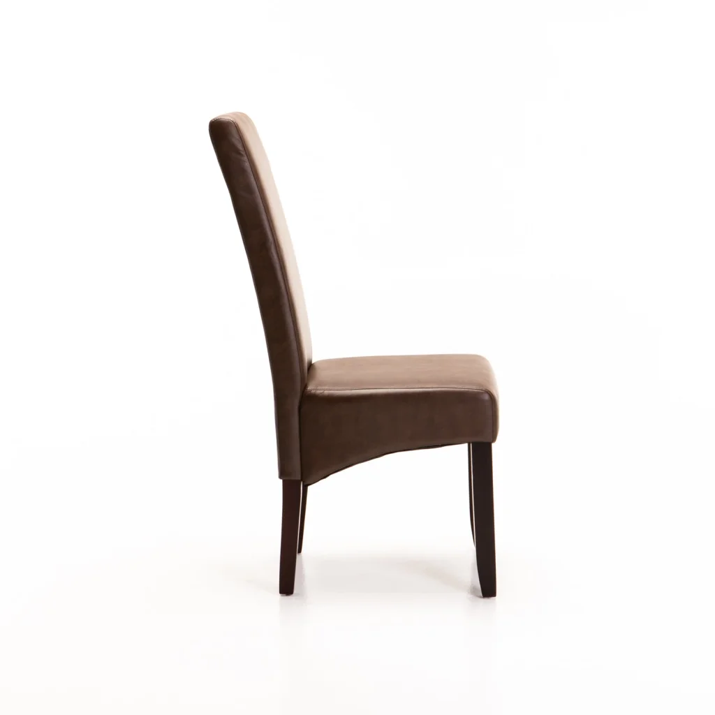REX LEATHER TOUCH DINING CHAIR - LITCHI BROWN
