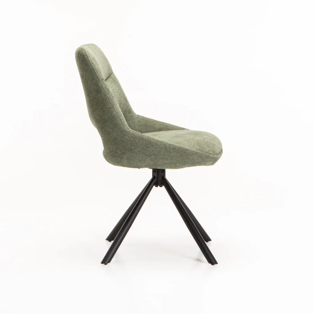 PRATO FABRIC SWIVEL DINING CHAIR - GREEN