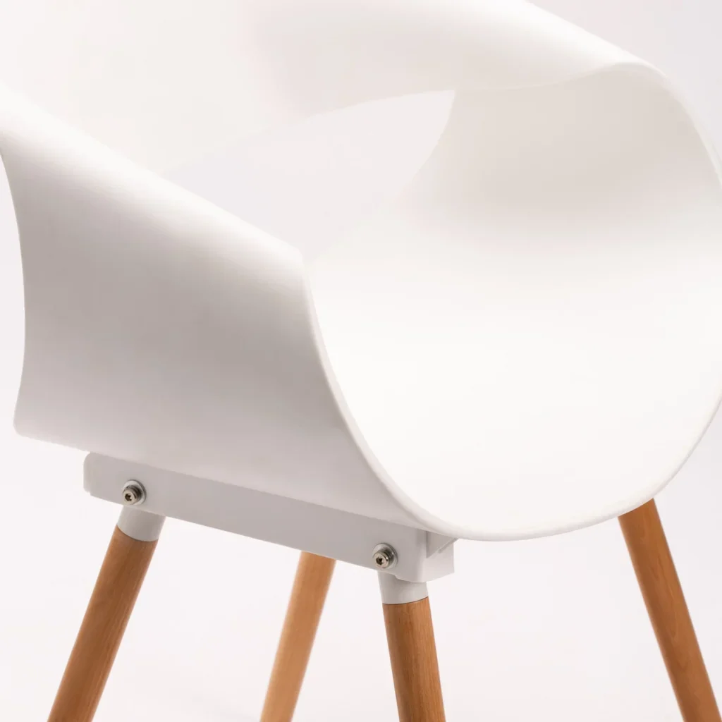 MIRA WOODEN LEG ARMCHAIR - WHITE