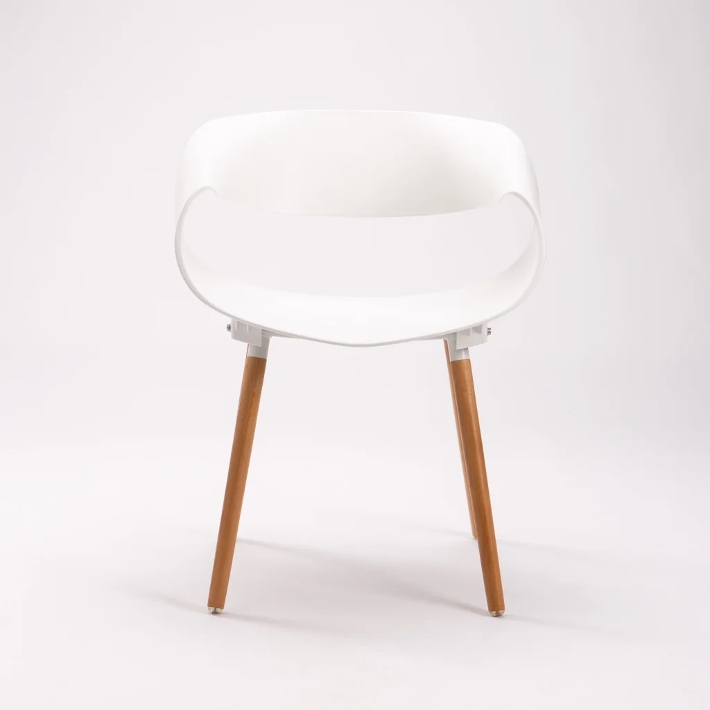 MIRA WOODEN LEG ARMCHAIR - WHITE