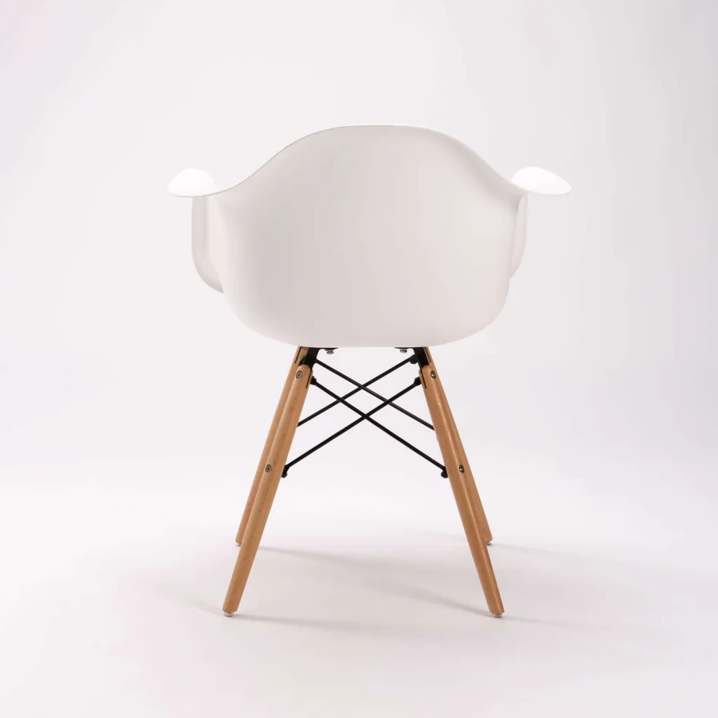EMMY WOODEN LEG ARMCHAIR - WHITE