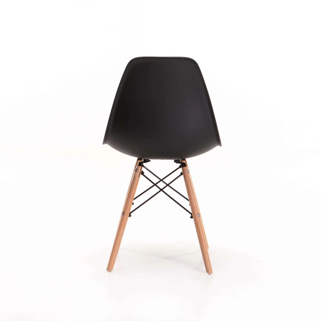 EMMY WOODEN LEG DINING CHAIR - BLACK