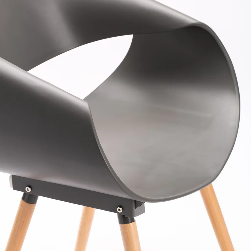 MIRA WOODEN LEG ARMCHAIR - DARK GREY