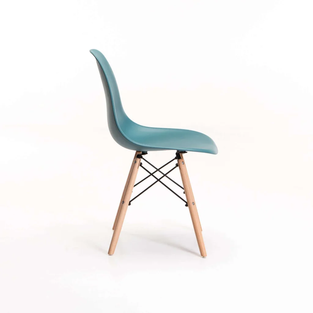 EMMY WOODEN LEG DINING CHAIR - TEAL