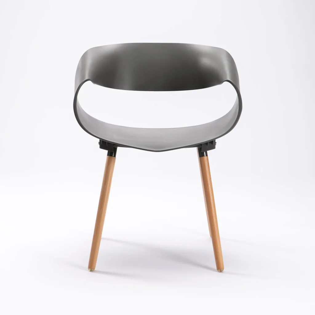 MIRA WOODEN LEG ARMCHAIR - DARK GREY