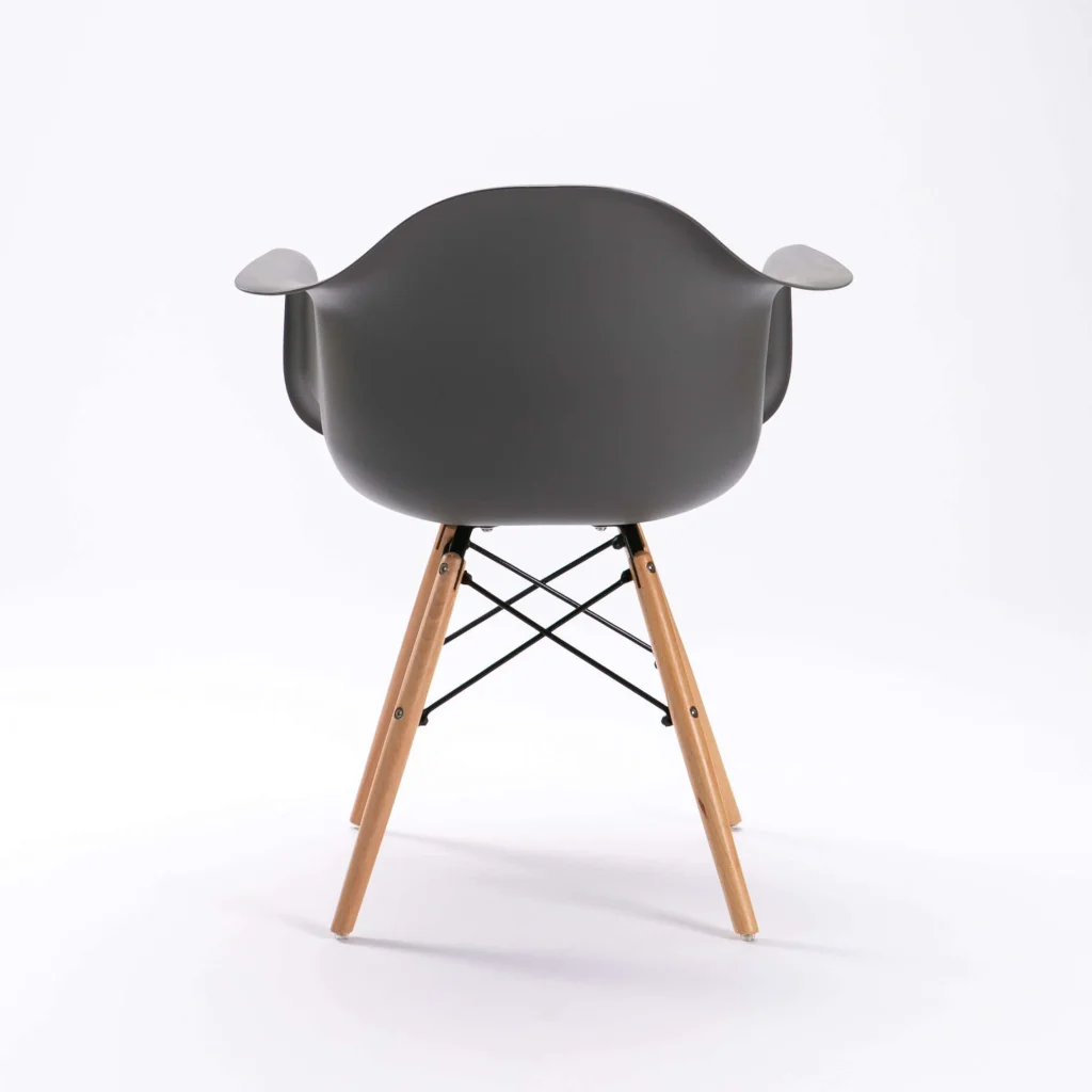 EMMY WOODEN LEG ARMCHAIR - DARK GREY