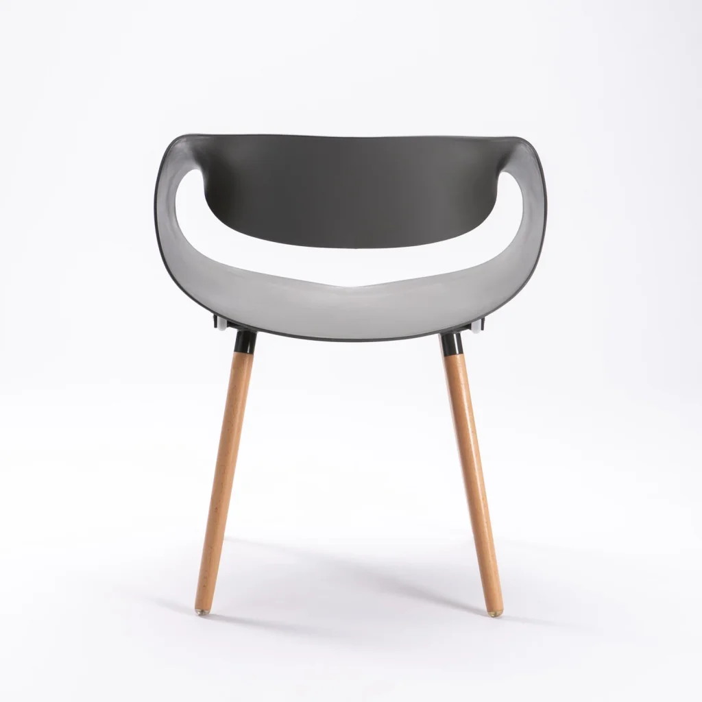 MIRA WOODEN LEG ARMCHAIR - DARK GREY