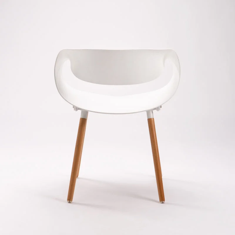 MIRA WOODEN LEG ARMCHAIR - WHITE