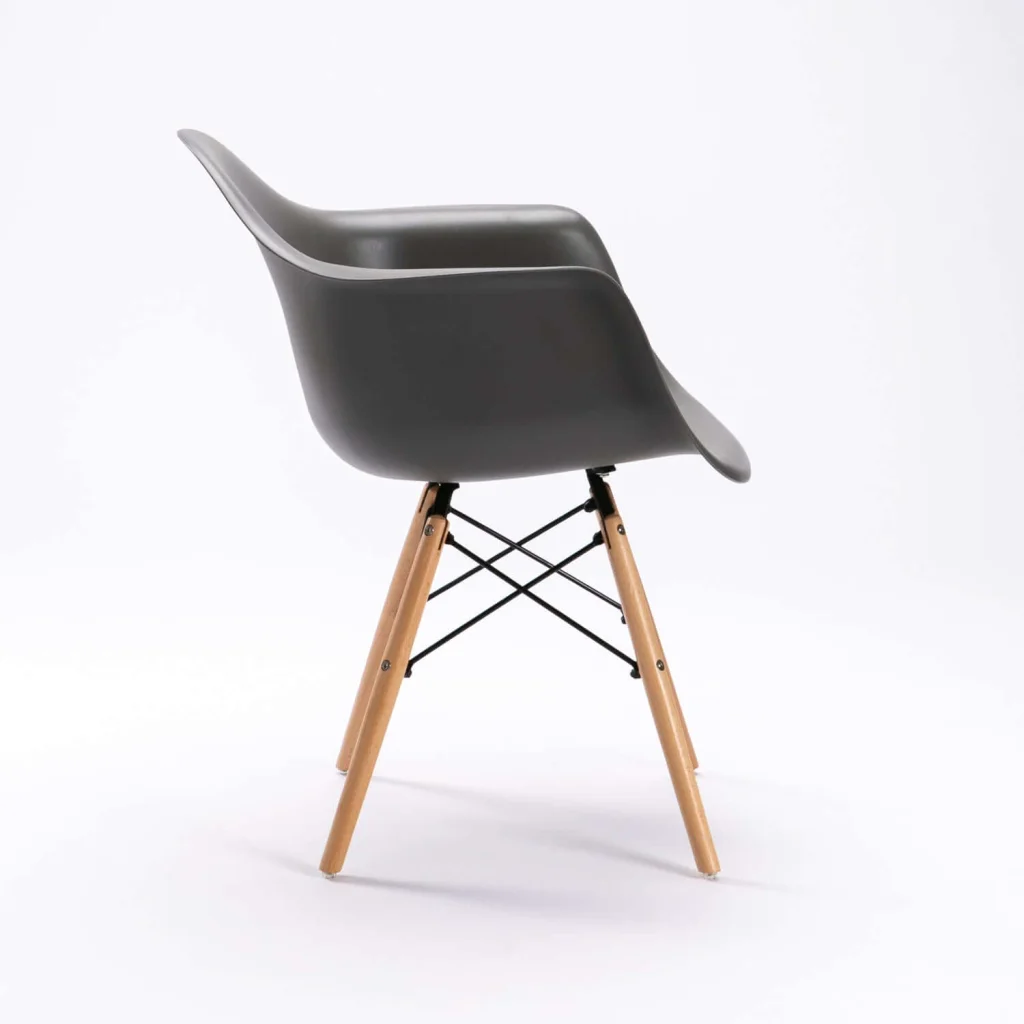 EMMY WOODEN LEG ARMCHAIR - DARK GREY
