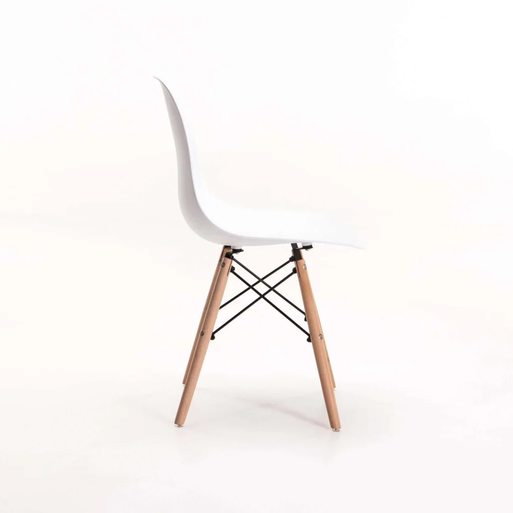 EMMY WOODEN LEG DINING CHAIR - WHITE
