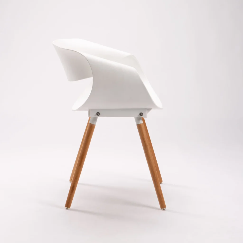 MIRA WOODEN LEG ARMCHAIR - WHITE