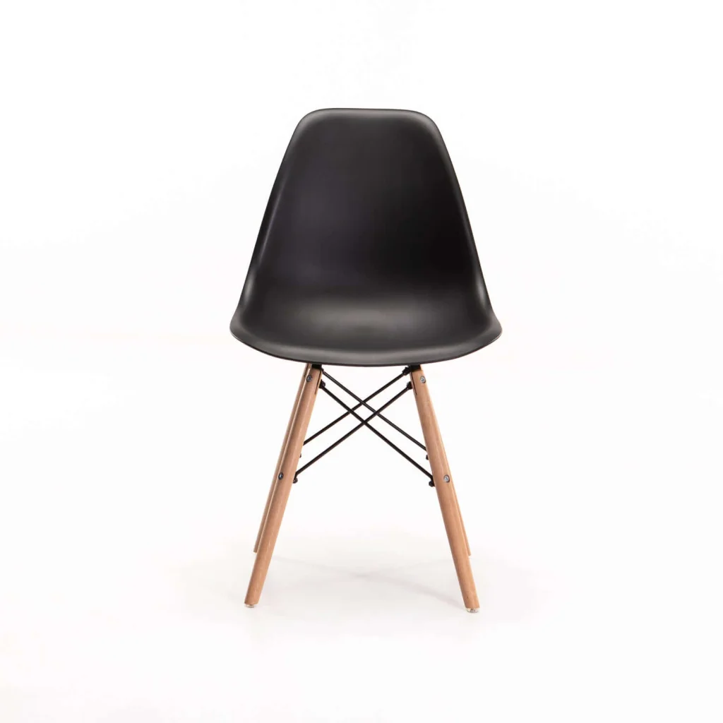 EMMY WOODEN LEG DINING CHAIR - BLACK