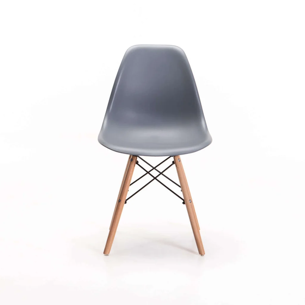 EMMY WOODEN LEG DINING CHAIR - DARK GREY