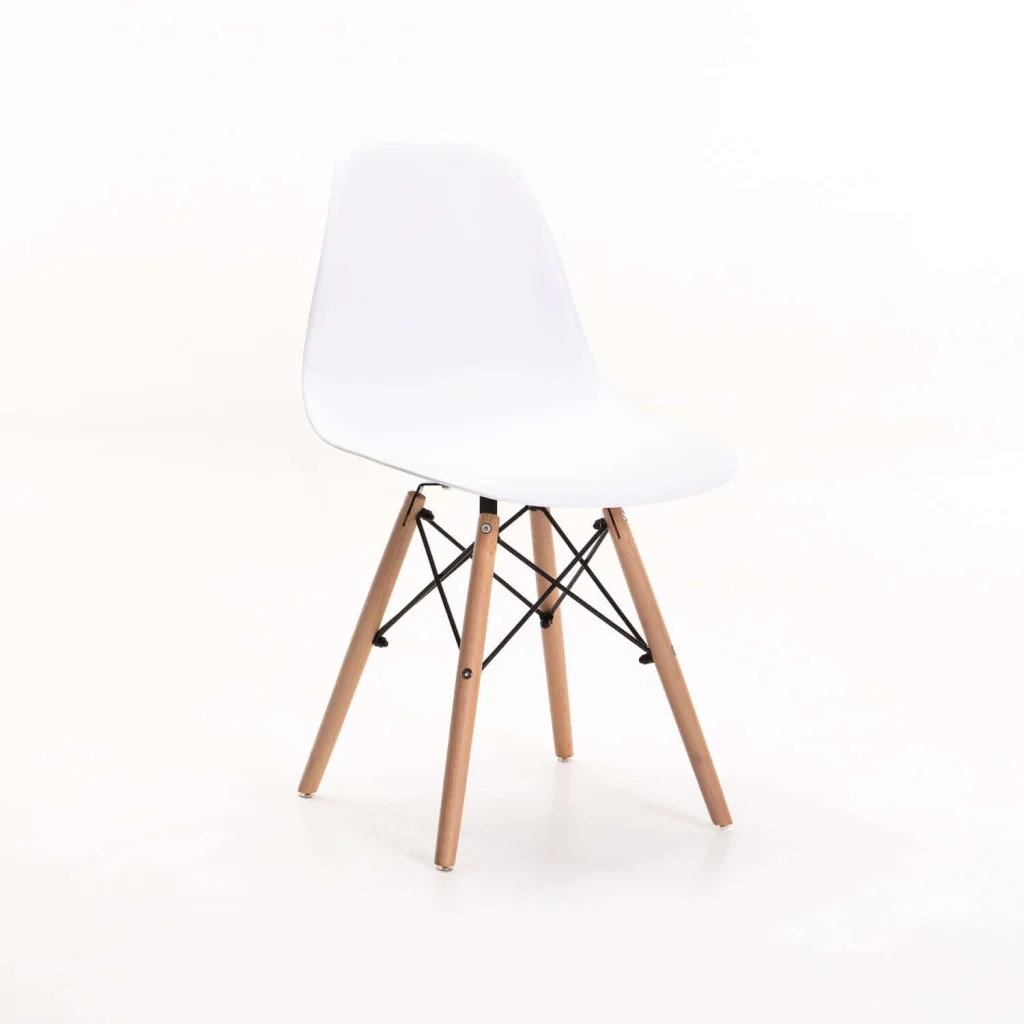 EMMY WOODEN LEG DINING CHAIR - WHITE
