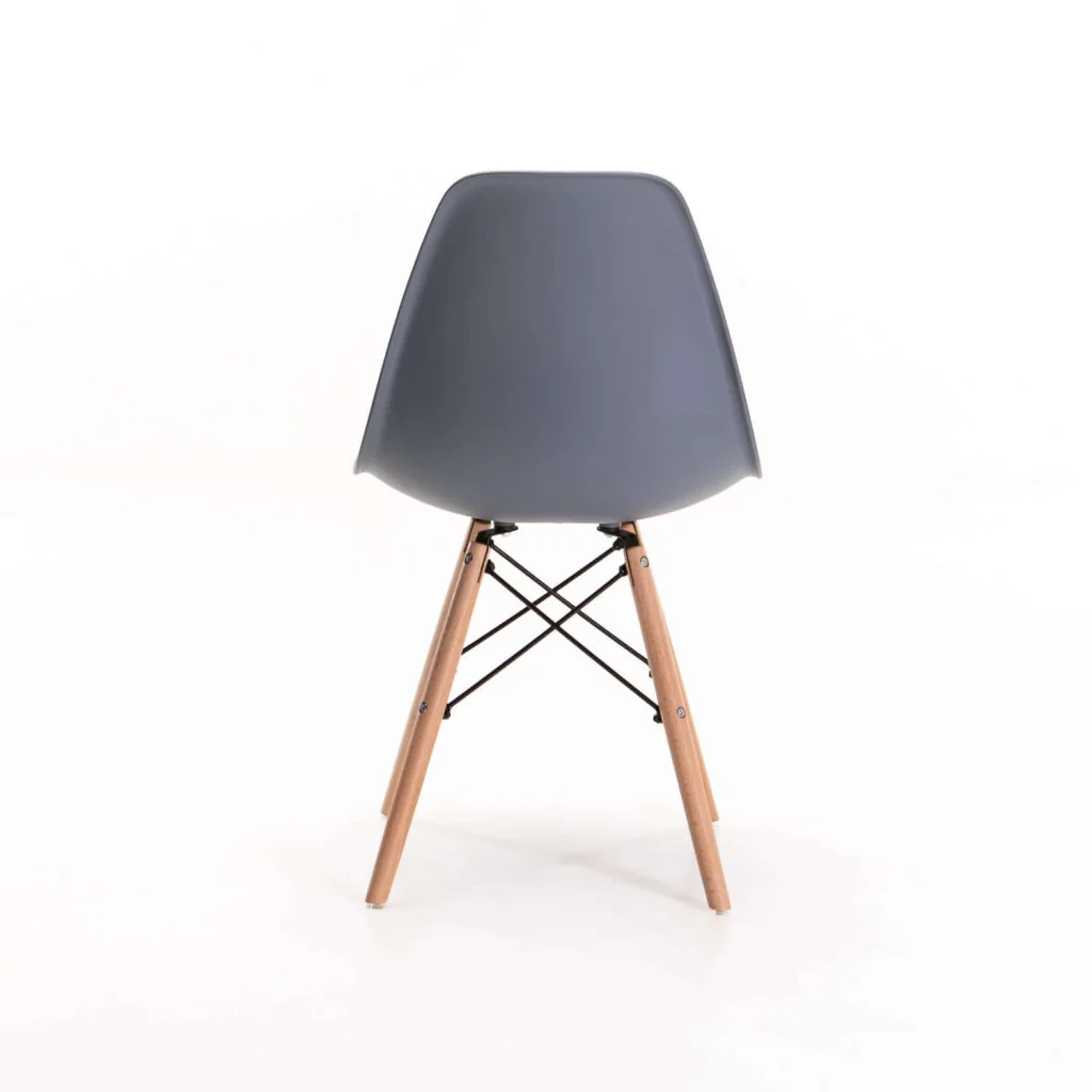 EMMY WOODEN LEG DINING CHAIR - DARK GREY