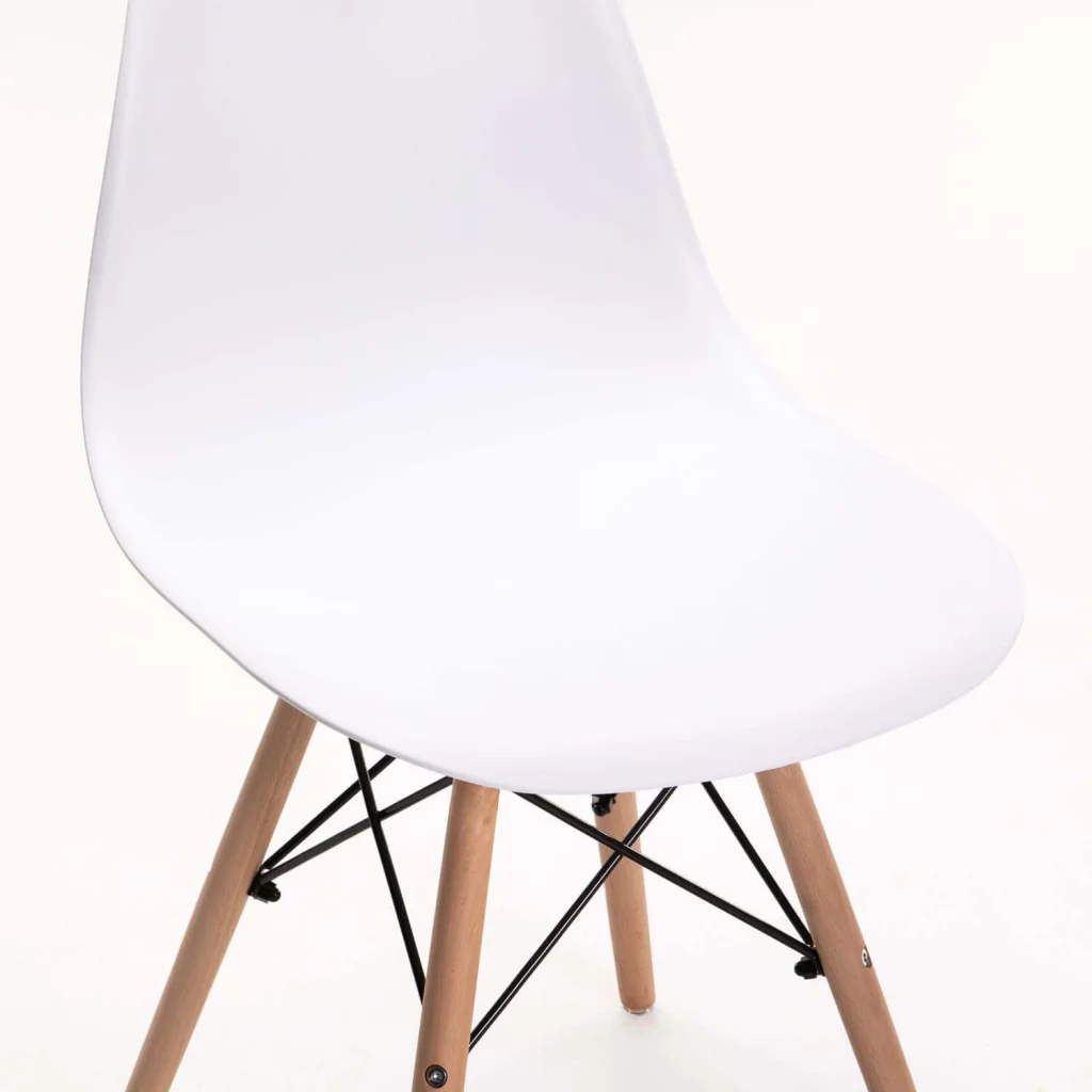 EMMY WOODEN LEG DINING CHAIR - WHITE