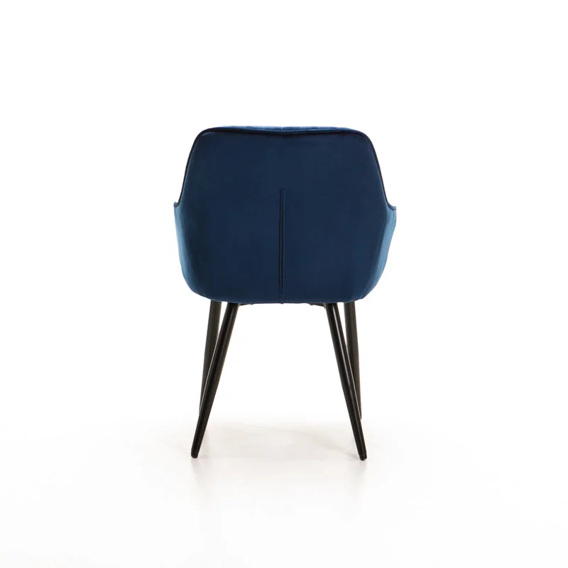 ROCCO VELVET DINING CHAIR - NAVY
