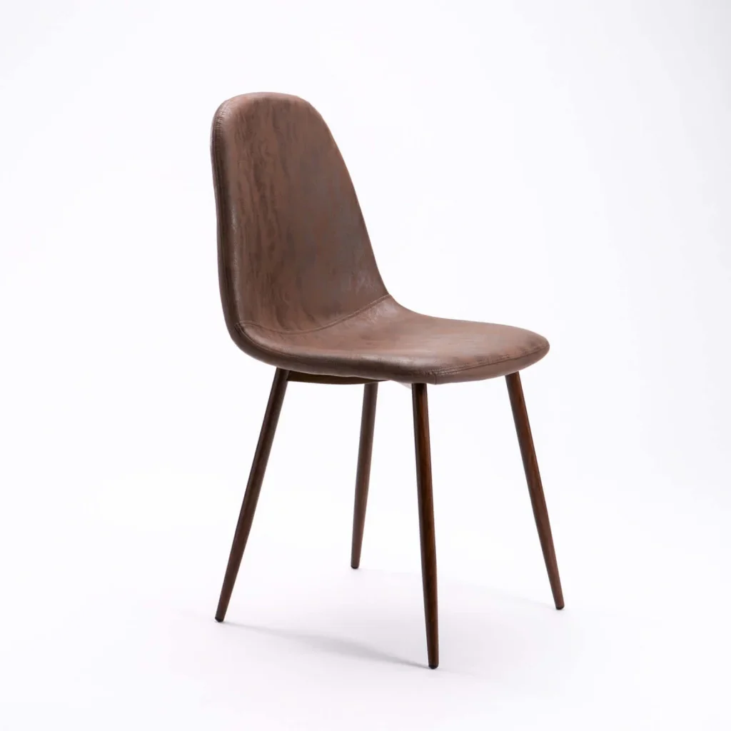DAN FABRIC DINING CHAIR - BROWN