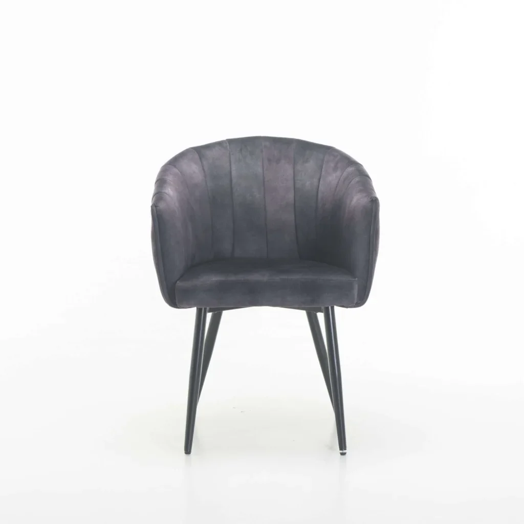 DANTE DELUXE VELVET DINING CHAIR - GREY